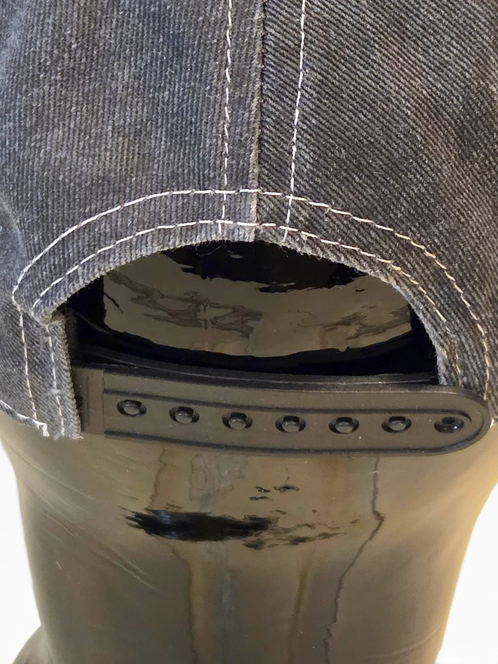 Cowgirl Hardware Cowboys & Whiskey Gray Distressed Denim Snapback Baseball Hat